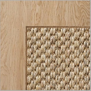 Fine Rustic Quartz Sisal  with Walnut Wool Overlock Border 3.4(L) x 2.3(W)